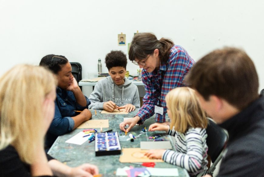 Family art workshop at the RWA